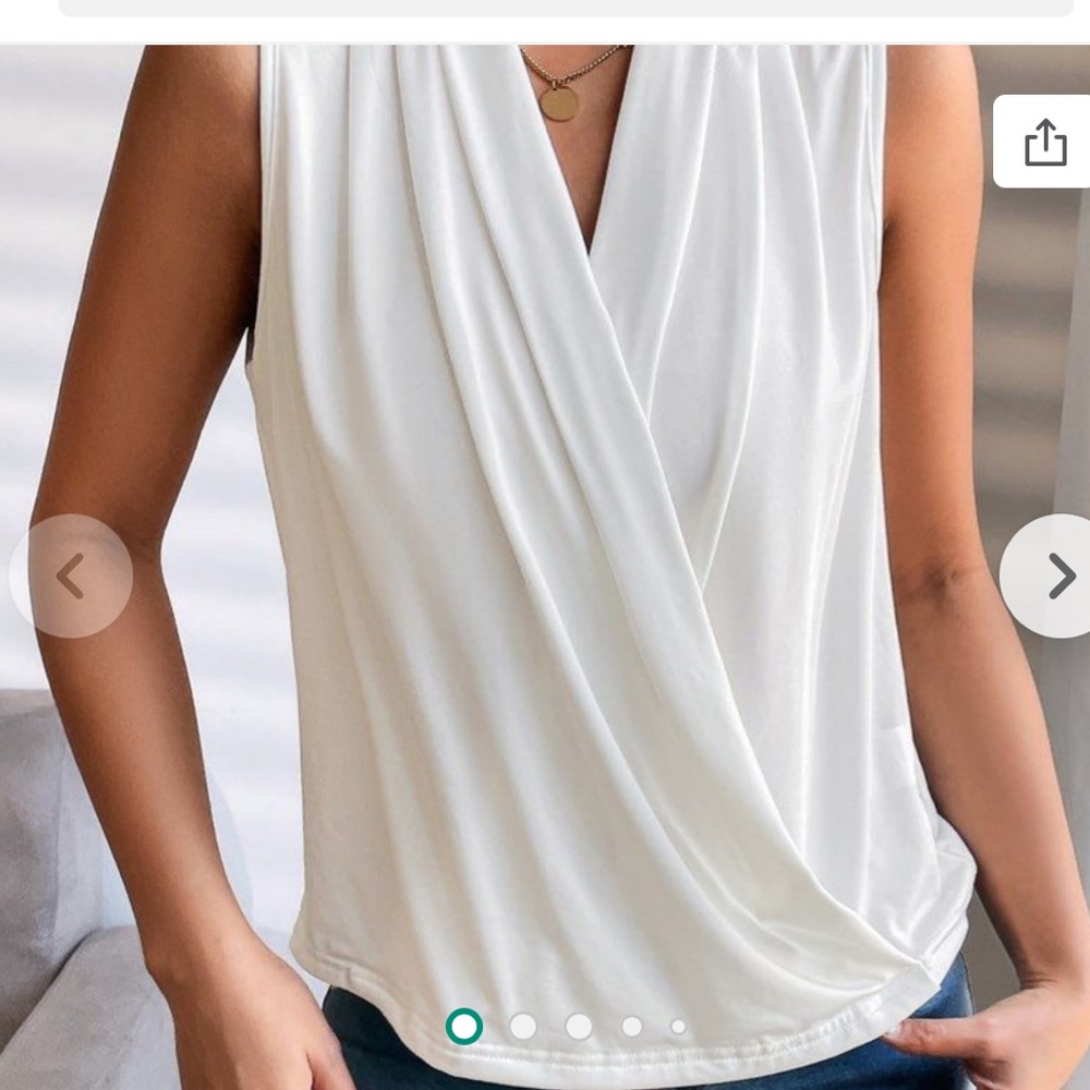 Emery Rose NWT Ivory Sleeveless Wrap Blouse Medium